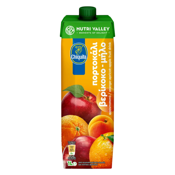 Nutri Valley Fruchtgetränk Apfel-Orange-Aprikose (1L) Chiquita - Araxxon